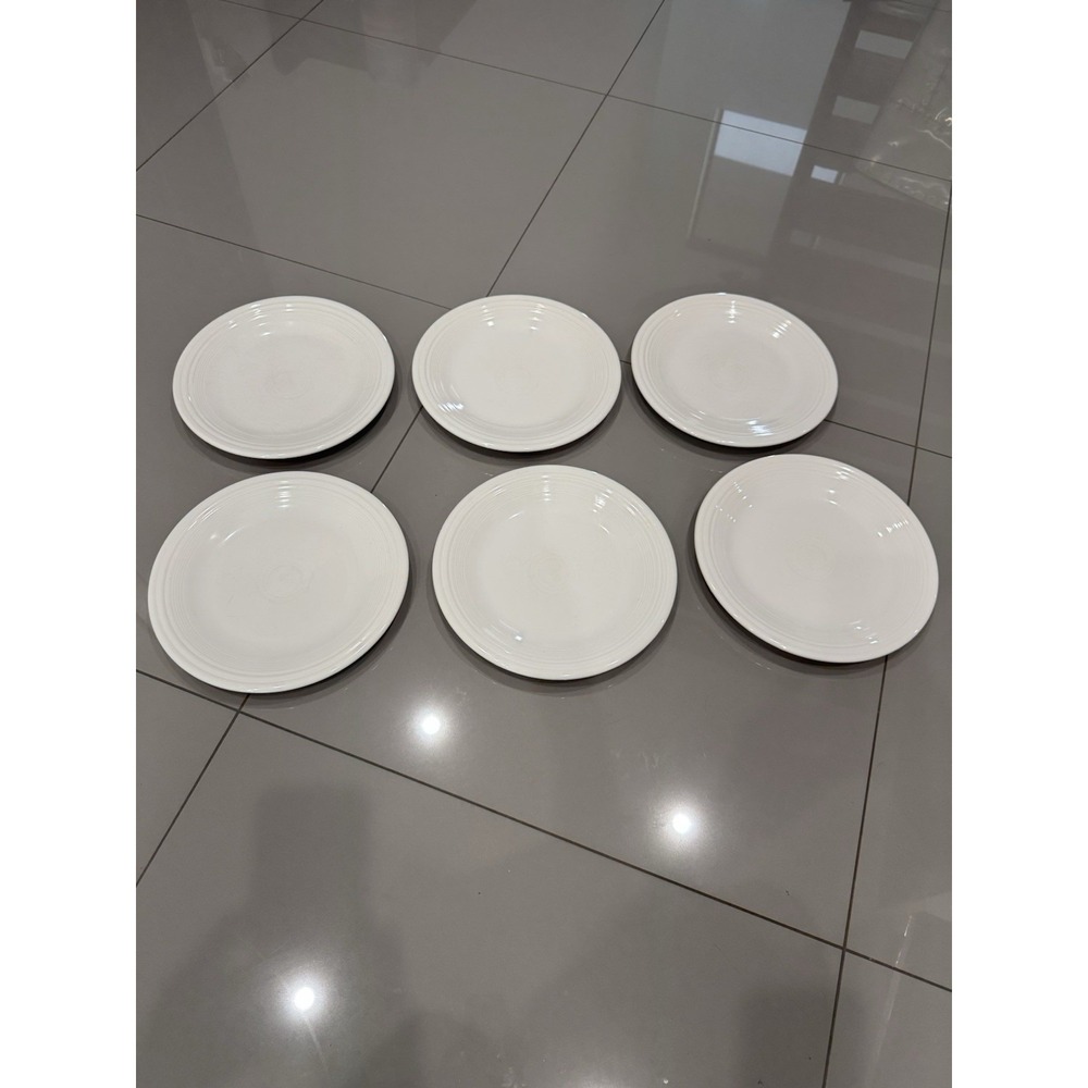 Homer Laughlin Fiestaware 6 Dinner Plates White 10 1/2"